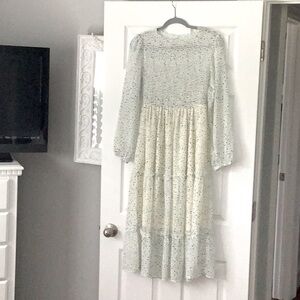 White (Cream) and Black Polka Dot Dress